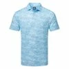 FootJoy Cloud Camo Lisle Golf Polo Shirt -Golf Shirts Sales FootJoy SS23 Cloud Camo Lisle Polo Shirt 80004 SHFOO238 S True Blue Front