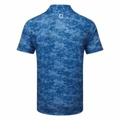 FootJoy Cloud Camo Lisle Golf Polo Shirt -Golf Shirts Sales FootJoy SS23 Cloud Camo Lisle Polo Shirt 80005 SHFOO239 S Twilight Back