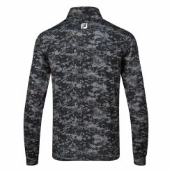FootJoy Cloud Camo 1/2 Zip Golf Pullover 7 FootJoy Cloud Camo 1/2 Zip Golf Pullover -Golf Shirts Sales FootJoy SS23 Cloud Camo Print Midlayer 80110 SWFOO175 S Black Back