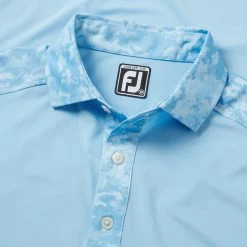 FootJoy Cloud Camo Trim Lisle Golf Polo Shirt 6 FootJoy Cloud Camo Trim Lisle Golf Polo Shirt -Golf Shirts Sales FootJoy SS23 Cloud Camo Trim Lisle Polo Shirt 80008 SHFOO227 S True Blue Detail