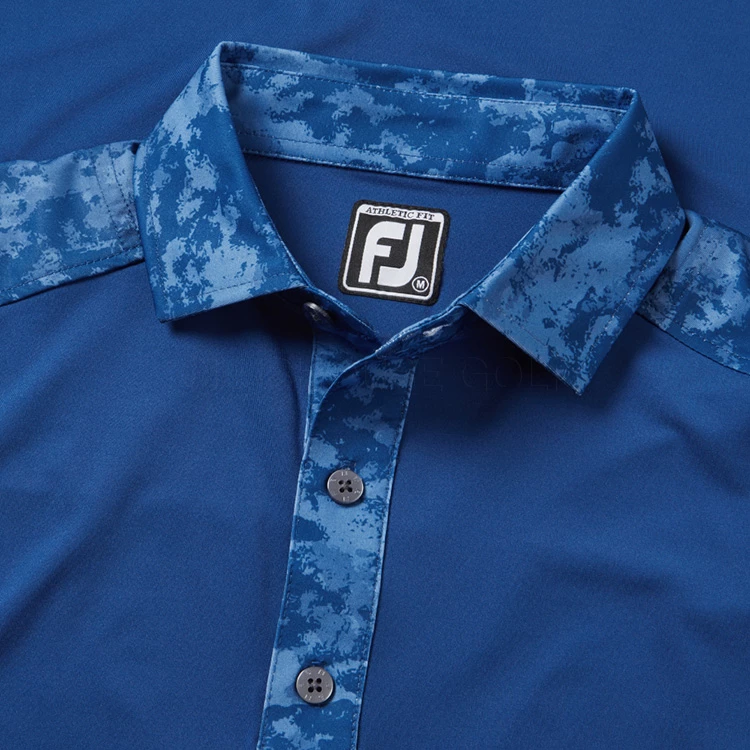 FootJoy Cloud Camo Trim Lisle Golf Polo Shirt 4 FootJoy Cloud Camo Trim Lisle Golf Polo Shirt - Image 2