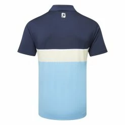 FootJoy Colour Theory Lisle Golf Polo Shirt 7 FootJoy Colour Theory Lisle Golf Polo Shirt -Golf Shirts Sales FootJoy SS23 Colour Theory Lisle Polo Shirt 80097 SHFOO242 S Navy White Almond True Blue Back