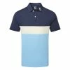 FootJoy Colour Theory Lisle Golf Polo Shirt -Golf Shirts Sales FootJoy SS23 Colour Theory Lisle Polo Shirt 80097 SHFOO242 S Navy White Almond True Blue Front