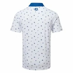 FootJoy Scattered Floral Pique Golf Polo Shirt 7 FootJoy Scattered Floral Pique Golf Polo Shirt -Golf Shirts Sales FootJoy SS23 Scattered Floral Pique Polo Shirt 80043 SHFOO236 S White Twilight Back