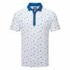 FootJoy Scattered Floral Pique Golf Polo Shirt 2 FootJoy Scattered Floral Pique Golf Polo Shirt -Golf Shirts Sales FootJoy SS23 Scattered Floral Pique Polo Shirt 80043 SHFOO236 S White Twilight Front