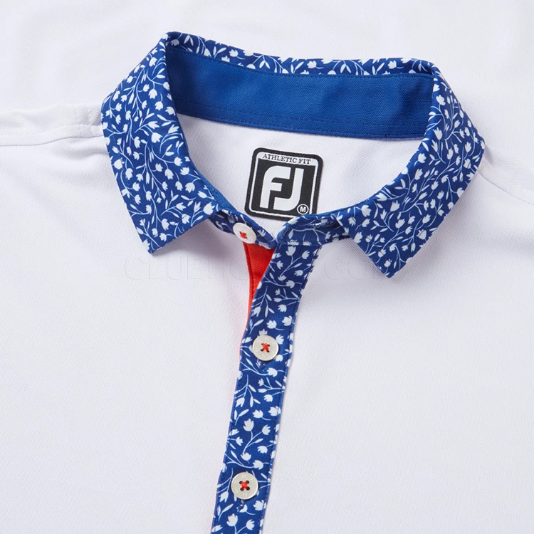 FootJoy Tossed Tulip Trim Pique Golf Polo Shirt 4 FootJoy Tossed Tulip Trim Pique Golf Polo Shirt - Image 2
