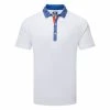 FootJoy Tossed Tulip Trim Pique Golf Polo Shirt 1 FootJoy Tossed Tulip Trim Pique Golf Polo Shirt -Golf Shirts Sales FootJoy SS23 Tossed Tulip Trim Pique Polo Shirt 80025 SHFOO235 S White Twilight Front