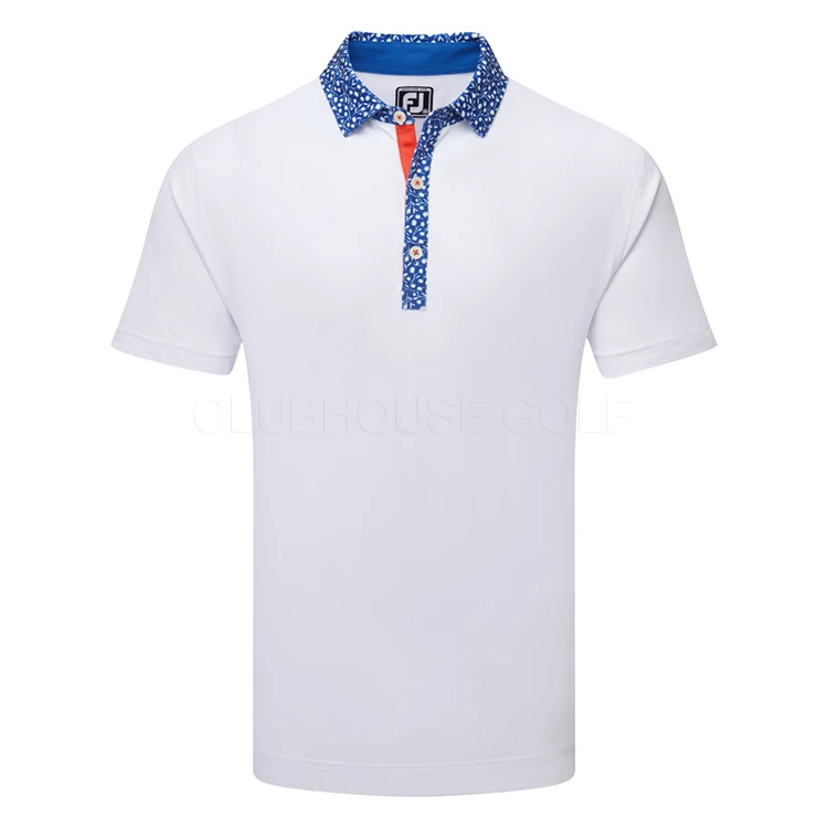 FootJoy Tossed Tulip Trim Pique Golf Polo Shirt 3 FootJoy Tossed Tulip Trim Pique Golf Polo Shirt
