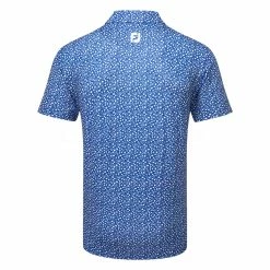 FootJoy Tossed Tulips Lisle Golf Polo Shirt -Golf Shirts Sales FootJoy SS23 Tossed Tulips Lisle Polo Shirt 80021 SHFOO234 S Twilight Blue Back