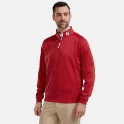 FootJoy Chill-Out 1/4 Zip Golf Pullover 11 FootJoy Chill-Out 1/4 Zip Golf Pullover -Golf Shirts Sales FootJoy SS19 Chill Out 2.0 Pullover 90150 Code SWFOO092 Red Model 1