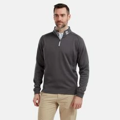 FootJoy Chill-Out 1/4 Zip Golf Pullover 11 FootJoy Chill-Out 1/4 Zip Golf Pullover -Golf Shirts Sales FootJoy SS20 Chill Out Pullover 90397 Code SWFOO110 Charcoal Model 1