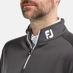 FootJoy Chill-Out 1/4 Zip Golf Pullover 12 FootJoy Chill-Out 1/4 Zip Golf Pullover -Golf Shirts Sales FootJoy SS20 Chill Out Pullover 90397 Code SWFOO110 Charcoal Model 2