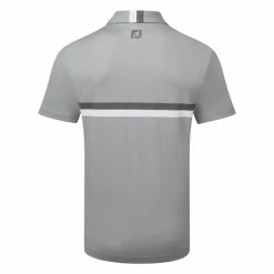 FootJoy Double Chest Band Pique Golf Polo Shirt -Golf Shirts Sales FootJoy SS23 Double Chest Band Polo 88442 SHFOO265 S Heather Grey Charcoal Back