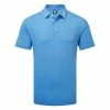 FootJoy Stretch Pique Solid Golf Polo Shirt -Golf Shirts Sales FootJoy SS23 Stretch Pique Solid Polo Shirt 91826 SHFOO266 S Light Blue Front