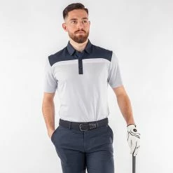 Galvingreen Galvin Green Mapping Golf Polo Shirt -Golf Shirts Sales Galvin Green AW22 Mapping Polo Shirt G136403 SHGAL574 M Cool Grey Navy White Model 1