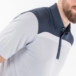 Galvingreen Galvin Green Mapping Golf Polo Shirt -Golf Shirts Sales Galvin Green AW22 Mapping Polo Shirt G136403 SHGAL574 M Cool Grey Navy White Model 2