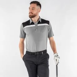 Galvingreen Galvin Green Mapping Golf Polo Shirt -Golf Shirts Sales Galvin Green AW22 Mapping Polo Shirt G136477 SHGAL578 M Sharkskin Black White Model 1