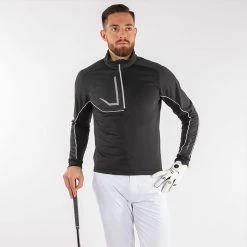 Galvingreen Galvin Green Daxton Insula Golf Pullover 11 Galvingreen Galvin Green Daxton Insula Golf Pullover -Golf Shirts Sales Galvin Green SS22 Daxton Insula Half Zip Pullover G124271 Code SWGAL355 M Black Granite Grey White Model 1