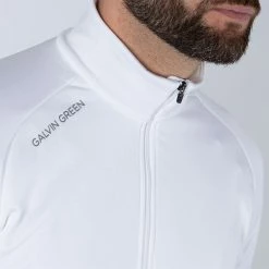 Galvingreen Galvin Green Drake Insula Golf Pullover -Golf Shirts Sales Galvin Green AW20 Drake Insula Half Zip Pullover G783201 Code SWGAL316 White Model 3