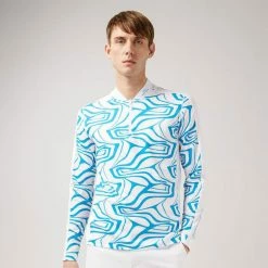 Jlindeberg J.Lindeberg August Print 1/4 Zip Golf Sweater 9 Jlindeberg J.Lindeberg August Print 1/4 Zip Golf Sweater -Golf Shirts Sales J.Lindeberg AW21 August Print 14 Zip Sweater GMJS06177 Code SWLIN042 Dresden Blue White model1