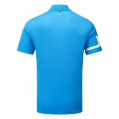 Jlindeberg J.Lindeberg Heath Golf Polo Shirt -Golf Shirts Sales J.Lindeberg SS23 Heath Regular Fit Polo GMJT07621 O175 SHLIN172 Brilliant BlueWhite Back