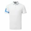 Jlindeberg J.Lindeberg Heath Golf Polo Shirt -Golf Shirts Sales J.Lindeberg SS23 Heath Regular Fit Polo GMJT07621 U199 SHLIN176 Light Grey MelangeBrilliant Blue Front
