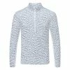 Jlindeberg J.Lindeberg Luke Print 1/2 Zip Golf Sweater -Golf Shirts Sales J.Lindeberg SS23 Luke Print Half Zip Mid Layer AMJS08260 A035 SWLIN107 White Outline Bridge Swirl Front