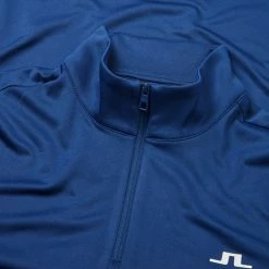 Jlindeberg J.Lindeberg Emanuel 1/4 Zip Golf Sweater -Golf Shirts Sales J.Lindeberg Emanuel 1 4 Zip Golf Sweater Navy Peony Hibiscus Blue White GMJS07416 0337 SWLIN087 Detail