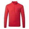 Jlindeberg J.Lindeberg Luke 1/2 Zip Golf Sweater 1 Jlindeberg J.Lindeberg Luke 1/2 Zip Golf Sweater -Golf Shirts Sales J.Lindeberg AMJS06731 G131 M Luke Half Zip Mid Layer SWLIN076 Barbados Cherry Front