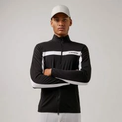 Jlindeberg J.Lindeberg Jarvis Full Zip Golf Jacket 9 Jlindeberg J.Lindeberg Jarvis Full Zip Golf Jacket -Golf Shirts Sales J.Lindeberg AW21 Jarvis Full Zip Sweater Jacket GMJS03873 Code SWLIN019 L Black White Model 1
