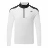 Mizuno Winter Breeze 1/4 Zip Golf Sweater -Golf Shirts Sales Mizuno AW22 Winter Breeze 1 4 Zip 52GA2506 05 SWMIZ052 2XL Grey Black Front