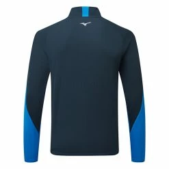 Mizuno Winter Breeze 1/4 Zip Golf Sweater 7 Mizuno Winter Breeze 1/4 Zip Golf Sweater -Golf Shirts Sales Mizuno AW22 Winter Breeze 1 4 Zip 52GA2506 23 SWMIZ051 S Blue Black Back