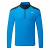Mizuno Winter Breeze 1/4 Zip Golf Sweater 1 Mizuno Winter Breeze 1/4 Zip Golf Sweater -Golf Shirts Sales Mizuno AW22 Winter Breeze 1 4 Zip 52GA2506 23 SWMIZ051 S Blue Black Front