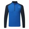 Mizuno Winter Breeze Bloc 1/4 Zip Golf Sweater 1 Mizuno Winter Breeze Bloc 1/4 Zip Golf Sweater -Golf Shirts Sales Mizuno AW22 Winter Breeze Bloc 1 4 Zip 52GA2504 23 SWMIZ049 M Blue Navy Front