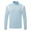 Mizuno Quick Dry Breeze Elite 1/4 Zip Golf Sweater 2 Mizuno Quick Dry Breeze Elite 1/4 Zip Golf Sweater -Golf Shirts Sales Mizuno SS22 Breeze Elite 1 4 Zip Sweater 52GC2001 19 Code SWMIZ042 M Light Blue Front