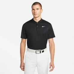 Nike Dry Victory Blade Golf Polo Shirt -Golf Shirts Sales Nike SS22 Dry Victory Blade Golf Polo Shirt Black White DH0838 010 SHNIK774 model 1