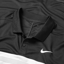 Nike Dry Victory Colourblock Golf Polo Shirt 9 Nike Dry Victory Colourblock Golf Polo Shirt -Golf Shirts Sales Nike SS22 Dry Victory Colourblock Golf Polo Shirt DH0845 010 M Black White Smoke Grey Detail