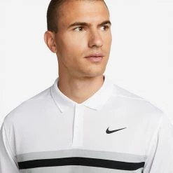 Nike Dry Victory Colourblock Golf Polo Shirt 12 Nike Dry Victory Colourblock Golf Polo Shirt -Golf Shirts Sales Nike SS22 Dry Victory Colourblock Golf Polo Shirt DH0845 100 M White Lt Smoke Grey Black model 2