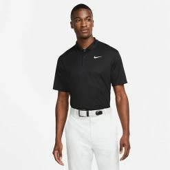 Nike Dry Victory Solid Golf Polo Shirt -Golf Shirts Sales Nike SS22 Dry Victory Solid Golf Polo Shirt DH0822 010 M Black White Model 1