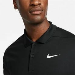 Nike Dry Victory Solid Golf Polo Shirt -Golf Shirts Sales Nike SS22 Dry Victory Solid Golf Polo Shirt DH0822 010 M Black White Model 2