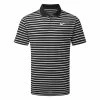 Nike Dry Victory Stripe Golf Polo Shirt 1 Nike Dry Victory Stripe Golf Polo Shirt -Golf Shirts Sales Nike SS22 Dry Victory Stripe Golf Polo Shirt DH0829 010 M Black White Front