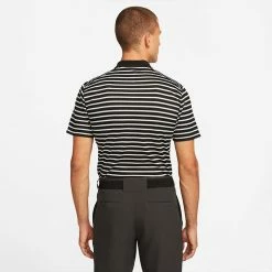Nike Dry Victory Stripe Golf Polo Shirt -Golf Shirts Sales Nike SS22 Dry Victory Stripe Golf Polo Shirt DH0829 010 M Black White model 3