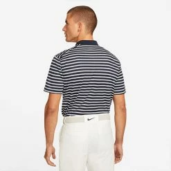 Nike Dry Victory Stripe Golf Polo Shirt -Golf Shirts Sales Nike SS22 Dry Victory Stripe Golf Polo Shirt DH0829 451 M Obsidian White model 3