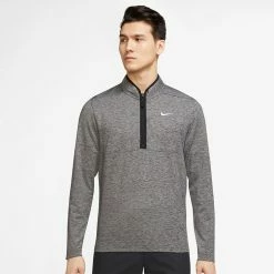 Nike Dry Victory Heather 1/2 Zip Golf Sweater 11 Nike Dry Victory Heather 1/2 Zip Golf Sweater -Golf Shirts Sales Nike SS22 Victory Heather 1 2 Zip Golf Sweater Black Black White DH1261 010 SWNIK247 M Model 1