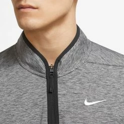 Nike Dry Victory Heather 1/2 Zip Golf Sweater 12 Nike Dry Victory Heather 1/2 Zip Golf Sweater -Golf Shirts Sales Nike SS22 Victory Heather 1 2 Zip Golf Sweater Black Black White DH1261 010 SWNIK247 M Model 2