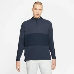 Nike Dry Vapor 1/2 Zip Golf Sweater 11 Nike Dry Vapor 1/2 Zip Golf Sweater -Golf Shirts Sales Nike SS21 Dry Vapor 1 2 Zip Sweater CU9828 451 Code SWNIK232 Obsidian Thunder Blue Black Model 1