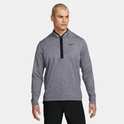 Nike Dry Victory Heather 1/2 Zip Golf Sweater 11 Nike Dry Victory Heather 1/2 Zip Golf Sweater -Golf Shirts Sales Nike Victory Heather 1 2 Zip Golf Sweater Obsidian Black DH1261 451 SWNIK257 Model 1