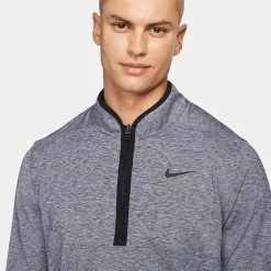 Nike Dry Victory Heather 1/2 Zip Golf Sweater 12 Nike Dry Victory Heather 1/2 Zip Golf Sweater -Golf Shirts Sales Nike Victory Heather 1 2 Zip Golf Sweater Obsidian Black DH1261 451 SWNIK257 Model 2