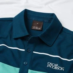 Oscarjacobson Oscar Jacobson Dodman Golf Polo Shirt 6 Oscarjacobson Oscar Jacobson Dodman Golf Polo Shirt -Golf Shirts Sales Oscar Jacobson SS22 Dodman Polo Shirt OJTS0032 Code SHOSC183 M White Aqua Detail