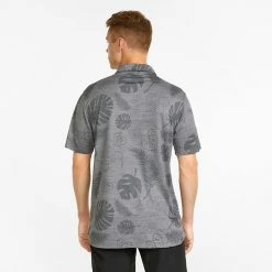 Puma Cloudspun Leaves 'n' Flowers Golf Polo Shirt -Golf Shirts Sales PUMA SS22 Cloudspun Leaves n Flowers Polo Shirt 532975 01 Code SHPUM610 M Quite Shade Heather model 3